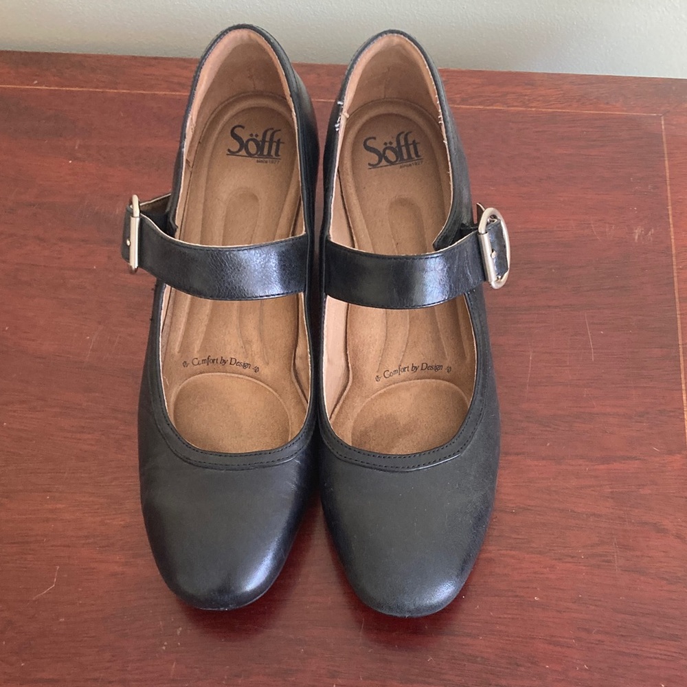 Sofft Black Heeled Mary Janes 9.5 Narrow